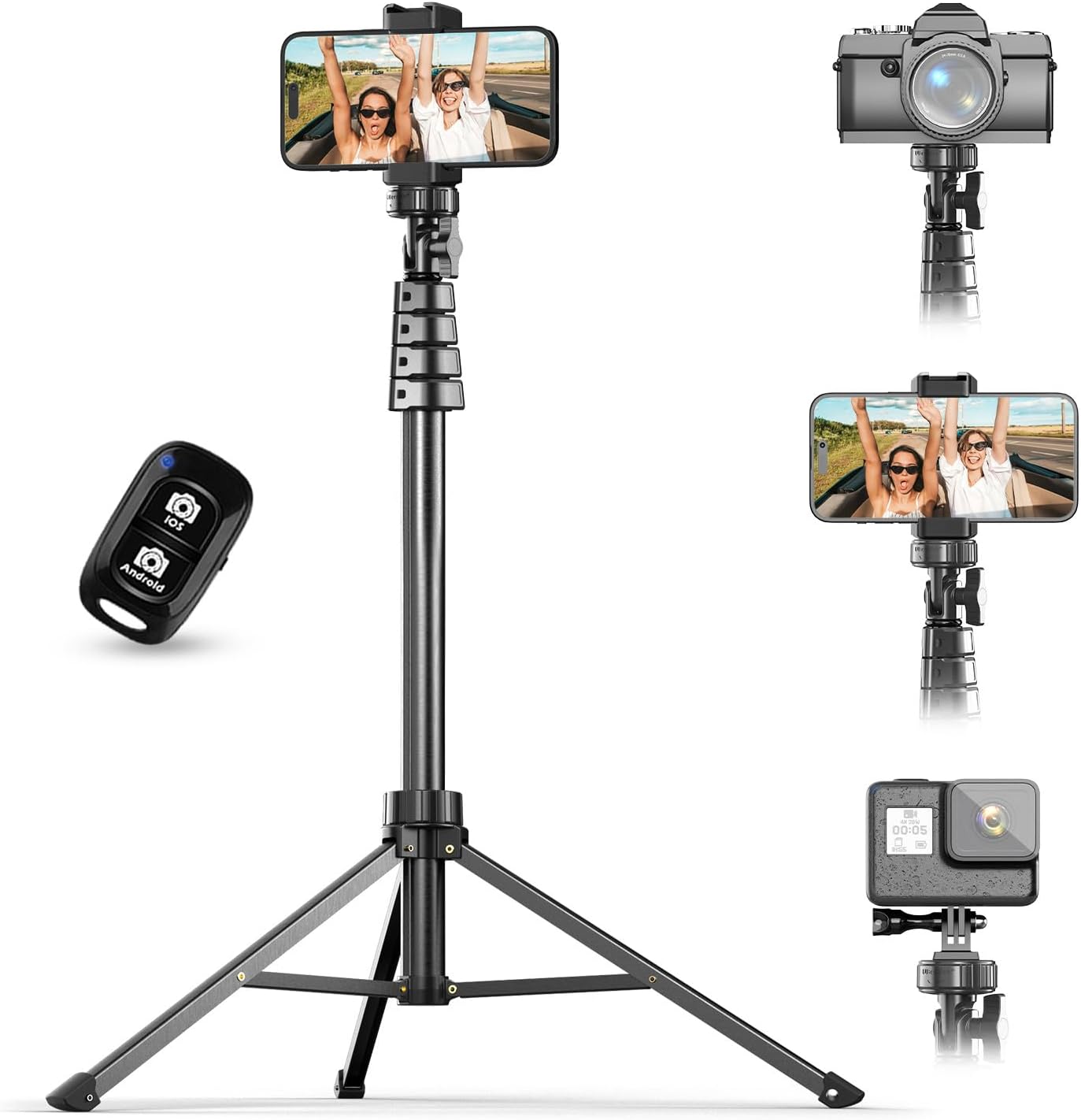 UBeesize 62 inch phone tripod with Bluetooth remote