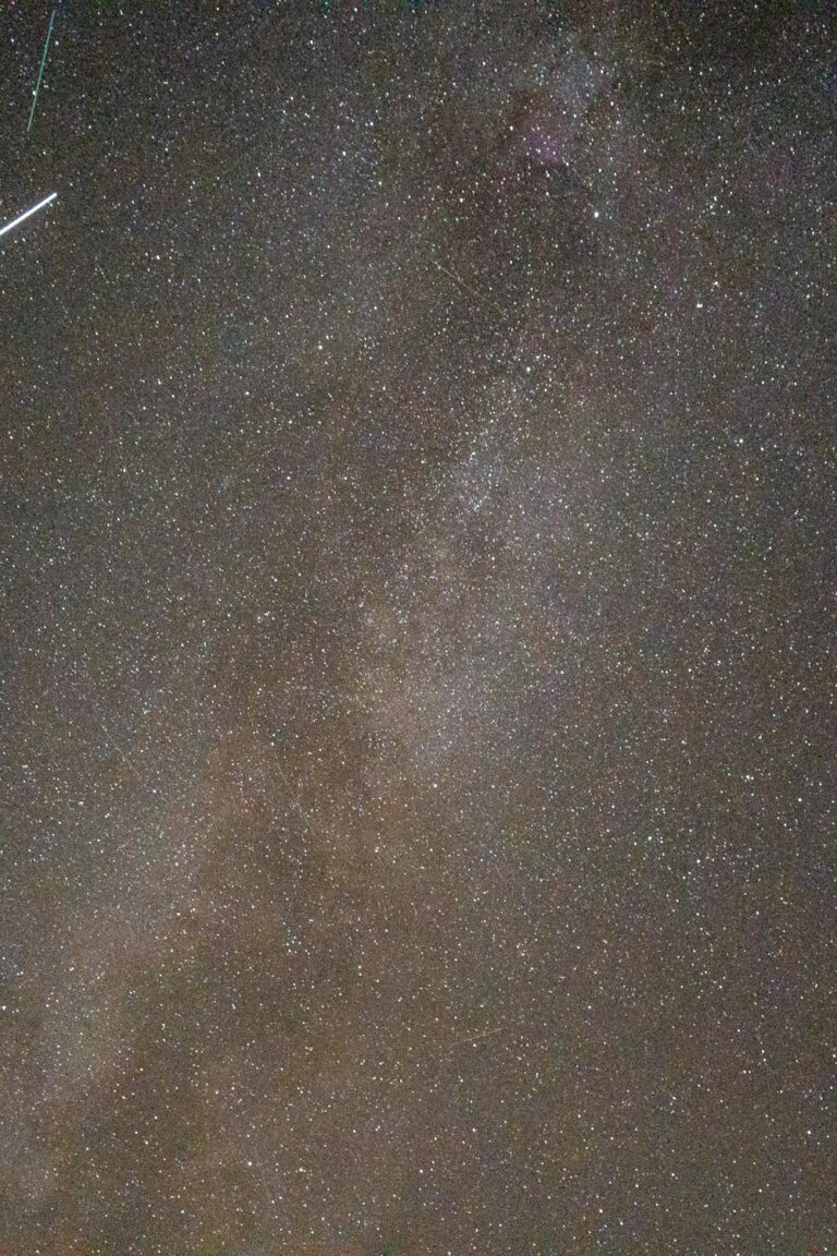 Milky Way and starry night sky photographed from a dark location